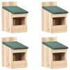 Bird Houses 4 pcs 4.7"x6.3"x7.9" Firwood