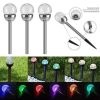 Cracked Glass Ball Stake LED Color Changing Solar Light