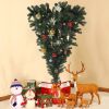 5 Ft Upsidedown Premium Artificial Christmas Tree with Solid Metal Stand;  Festive Indoor and Outdoor Decoration