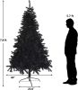 8' Premium Artificial Christmas Tree with Solid Metal Stand;  Festive Indoor and Outdoor Decoration;  Black